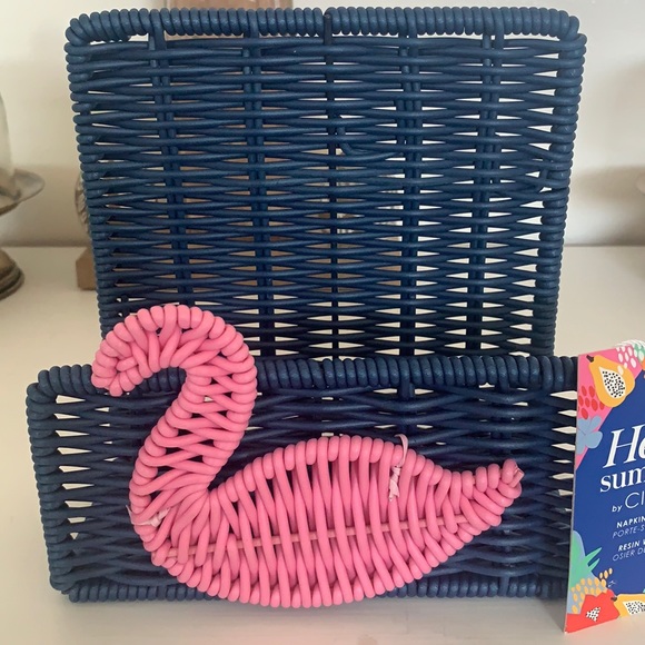 Hello Spring/ by Circa Kitchen Flamingo Napkin Holder Resin Wicker